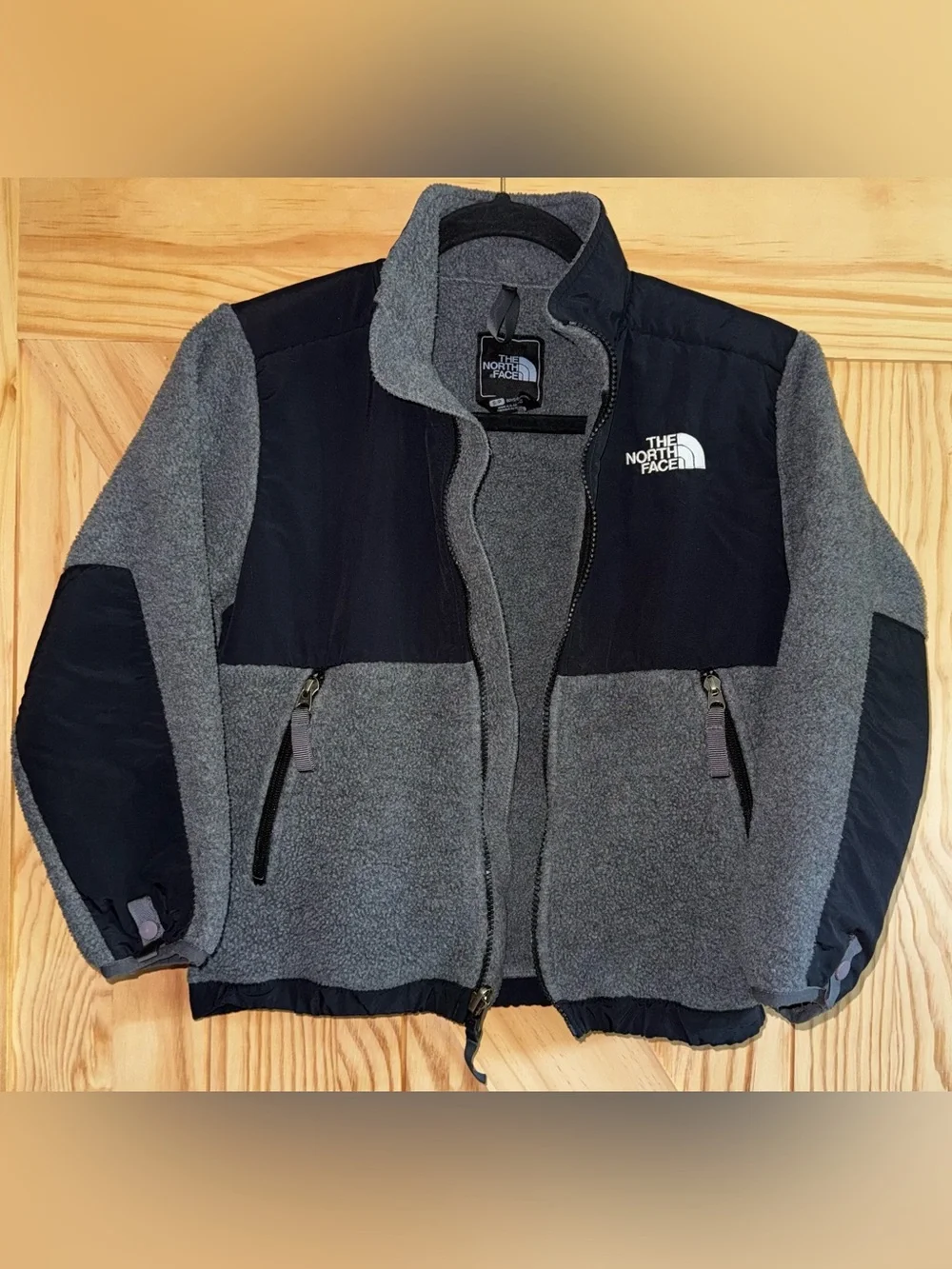 The North Face Kids Gray and Black Denali Fleece